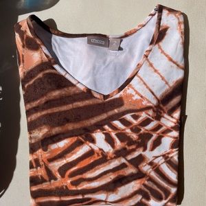 Chico’s Coral/Brown Blouse (sz 2)